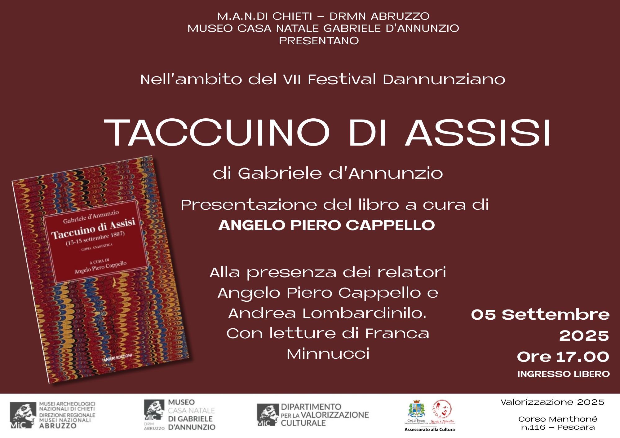 𝐓𝐚𝐜𝐜𝐮𝐢𝐧𝐨 𝐝𝐢 𝐀𝐬𝐬𝐢𝐬𝐢 𝑑𝑖 𝐺𝑎𝑏𝑟𝑖𝑒𝑙𝑒 𝑑'𝐴𝑛𝑛𝑢𝑛𝑧𝑖𝑜 -  𝒑𝒓𝒆𝒔𝒆𝒏𝒕𝒂𝒛𝒊𝒐𝒏𝒆 𝒅𝒆𝒍 𝒍𝒊𝒃𝒓𝒐 𝒂 𝒄𝒖𝒓𝒂 𝒅𝒊 𝑨𝒏𝒈𝒆𝒍𝒐 𝑷𝒊𝒆𝒓𝒐 𝑪𝒂𝒑𝒑𝒆𝒍𝒍𝒐